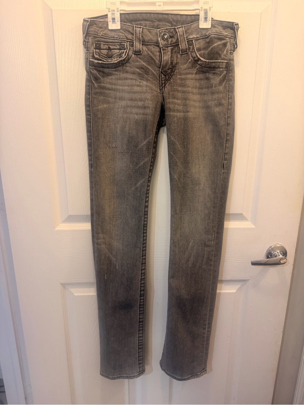 True Religion Gray Women's Slim Straight Jeans